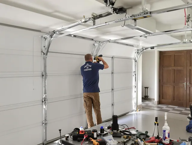 Delray Beach Garage Door Repair certified technician performing precision garage door repair in Delray Beach