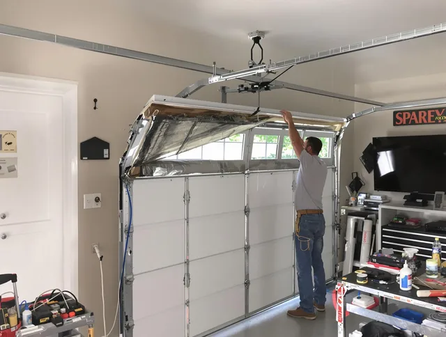 Garage door section replacement by Delray Beach Garage Door Repair in Delray Beach